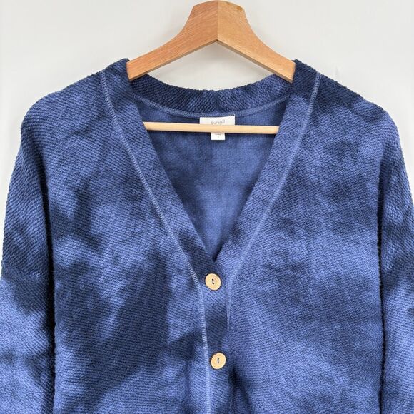 J. Jill Oversized Blue Tie Dye Cardigan Sweater, Sz Small, V-neck Comfycore - Picture 4 of 9